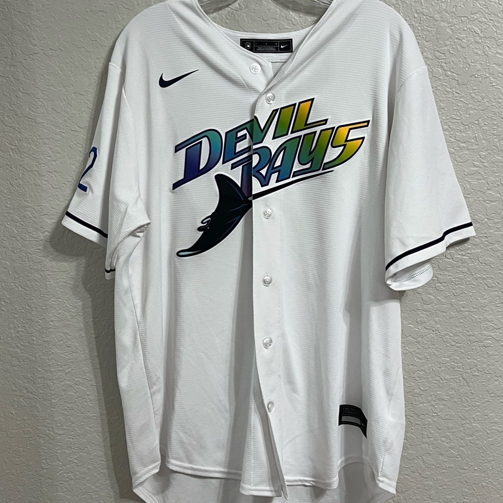 Nike White and Blue Men's Jersey caja 2 - Picture 3 of 6